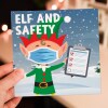 Elf and safety funny health and safety Christmas, Holidays, Xmas, festive card for colleague, coworker, friend (Size A6/A5/A4/Square 6x6") - A6: Single card
