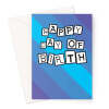 Happy Day Of Birth - Blue Birthday Card - A5 Portrait - 1 Card