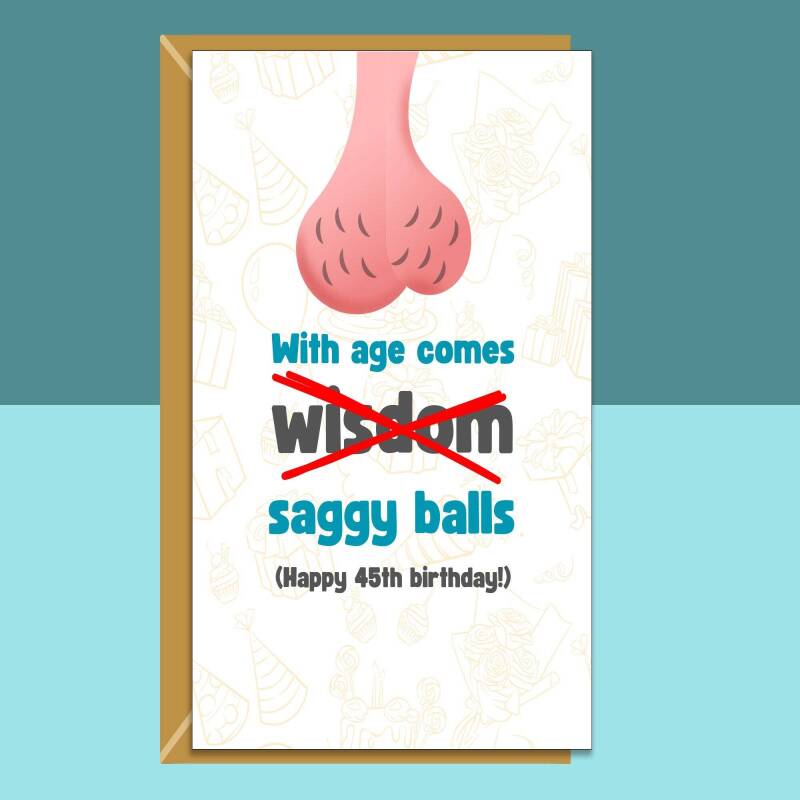 Funny 45th Birthday Card - Personalised inside if required - For Him - Perfect greetings card for someone turning 45 years old - Blank inside - Small