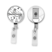 Personalised Metal ID Reel - Christmas Doodles Background