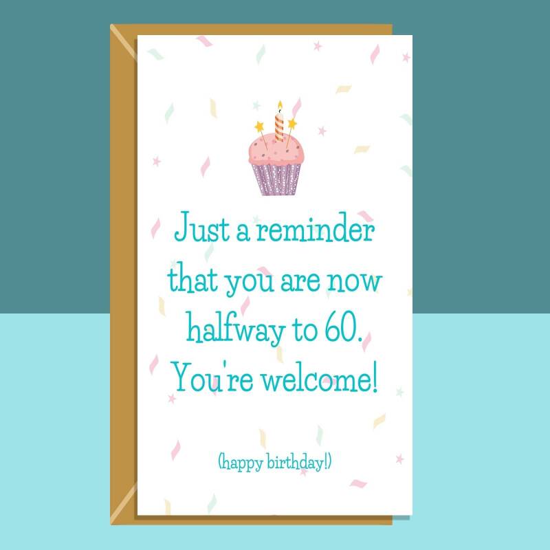 Funny 30th Birthday Card - Cheeky Card for Him or For Her - For someone turning 30 years old - Personalised inside if needed - Blank inside