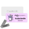 Hello My Name is Name Badge Cute DR Animals Personalised Premium Durable Name Badge #hello mynameis Name Badge Nurse Badge Splash Name Badge - Standard Pin - Dog