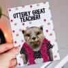 Otterly great teacher! Otter in clothes thank you card for teacher, professor, school (Animalyser) (Size A6/A5/A4/Square 6x6") - A6: Single card