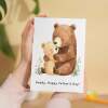Father's Day Card For Daddy Cute Bear and Cub Illustration Father's Day Card For Dad Father's Day Gift From Child - Small (4x6) / Blank Message