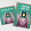 I ducking love you funny duck in clothes Valentine's Day card for wife, husband, boyfriend, girlfriend (Animalyser) Size A6/A5/A4/Square 6x6 - A6: Single card