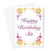 Happy Birthday Card For Sister - Typography - A5 Greetings Card