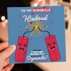 Sparks fly because you’re dynamite funny Valentine's Day card for boyfriend, husband, wife, girlfriend, partner (Size A6/A5/A4/Square 6x6") - A6: Single card