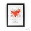 STRAWBERRY DAIQUIRI  Splatter Art Print, High Gloss Print, Splash Art, Home Decor, Bar Custom Drink Art Cocktails - A6