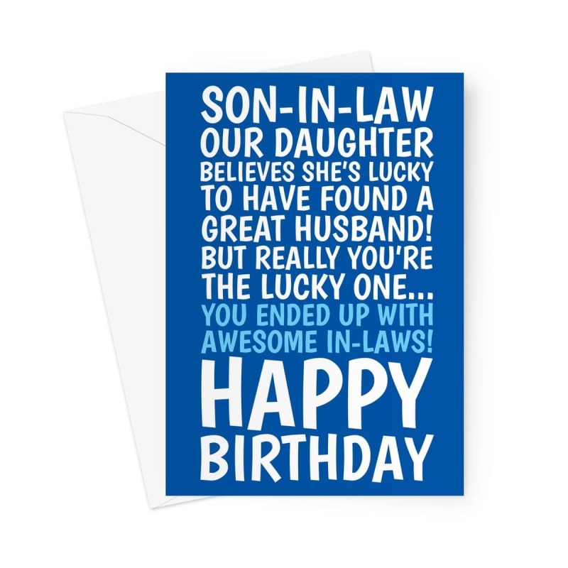 Son-In-Law Birthday Card - Funny Card From Awesome In-Laws - A5 Portrait - 1 Card