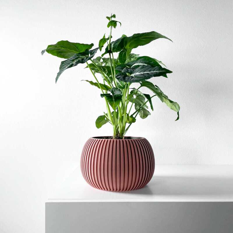 The Surno Planter Pot with Drainage Tray & Stand Included - Matte Dark Green - 3"