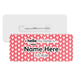 #hello my name is... Name Badge - Red & White Hearts