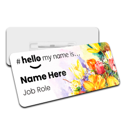 Spring Flowers Name Badge - NHS Nurse Floral Name Badge