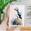 Puffin Notelet Card For Anyone Cute Any Occasion Card For Her or For Him 5x7, A6 Card For Birthday or Easter Card Thank You Card Wildlife - Portrait (5x7) / Blank Inside