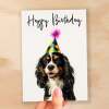 Birthday Card For Her Card For Friend Mum or Sister Birthday Card For Him Brother Dad Happy Birthday Card of King Charles Spaniel Card - Small (4x6) / Blank Message