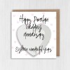 Eighteen wonderful years Porcelain 18th, 18 years anniversary card for couple, wife, husband, mum, dad, parents (Size A6/A5/A4/Square 6x6") - A6: Single card