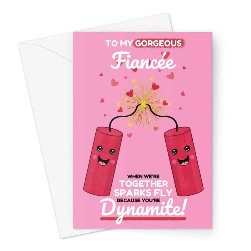 Dynamite Fiancée Valentine's Day Card - A5 Portrait - 1 Card