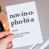 Dictionary definition of novinophobia, fear of running out of wine, alcohol theme birthday card for male, female (Size A6/A5/A4/Square 6x6") - A6: Single card