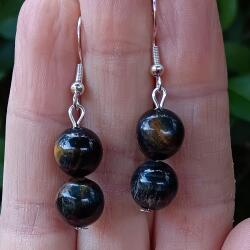 Blue Tiger's Eye Earrings - Confidence