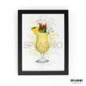 PINA COLADA  Splatter Art Print, High Gloss Print, Splash Art, Home Decor, Home Bar Custom Drink Art Cocktails