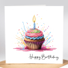 Birthday card ladies cupcake birthday card