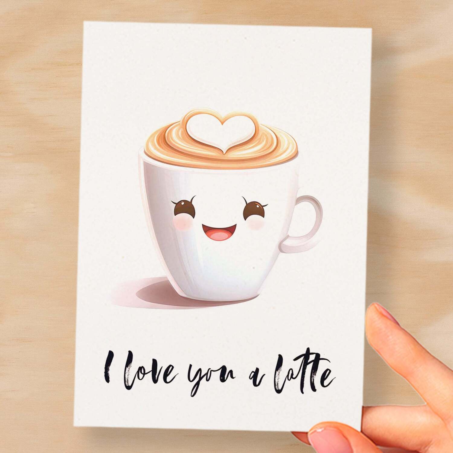 Anniversary or Valentine's Card for Her Anniversary Card for Wife Valentines Day Card For Husband Boyfriend or Girlfriend For Coffee Lover - Small (4x6) / Blank Message