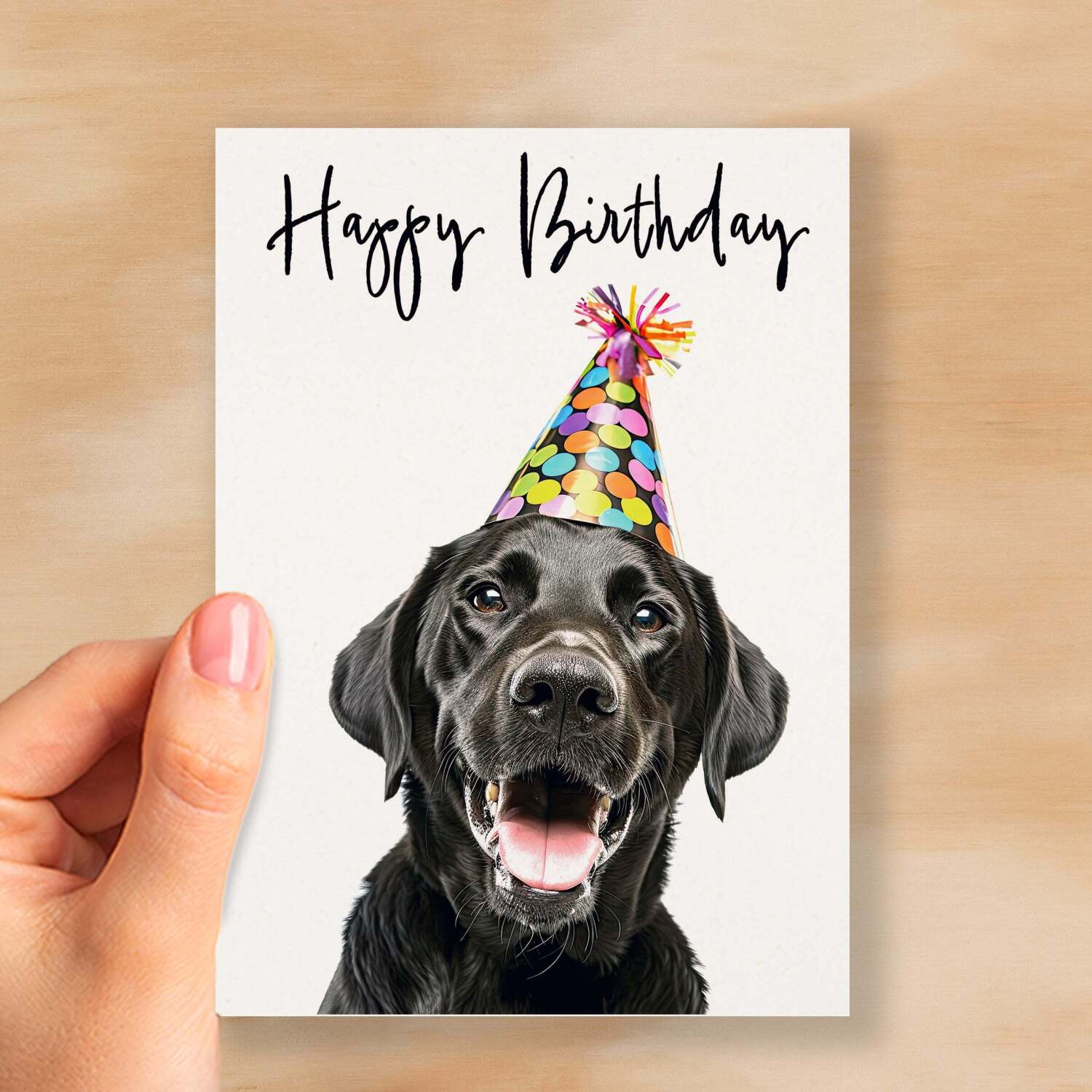 Birthday Card For Her Card For Friend Mum or Sister Birthday Card For Him Brother Dad Happy Birthday Card of Labrador Dog Fun Birthday Card - Small (4x6) / Blank Message