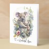 Birthday Card For Mum Card for Mothers Day Birthday Card For Her Birthday Gift For Mum Happy Birthday Card For Mum with Koala Illustration - Small (4x6) / Blank Message