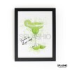 MARGARITA  Splatter Art Print, High Gloss Print, Splash Art, Home Decor, Home Bar Custom Drink Art Cocktails - A6