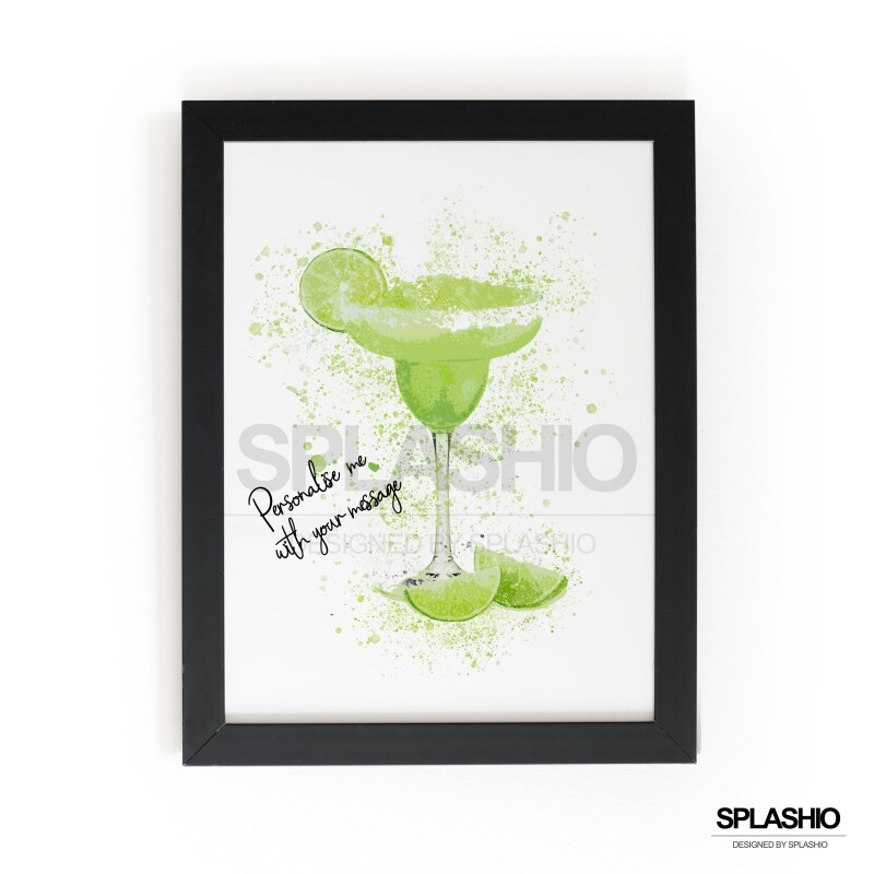 MARGARITA  Splatter Art Print, High Gloss Print, Splash Art, Home Decor, Home Bar Custom Drink Art Cocktails - A6