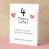 4th Wedding Anniversary Card For Wife Anniversary Card for Husband 4 Year Anniversary Card For Boyfriend or Girlfriend Forth Anniversary - Large (5x7) / Blank Message