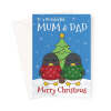 Christmas Card For Parents - Mum And Dad Penguins - A5 Portrait - 1 Card