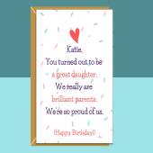 Funny Personalised Daughter Birthday Card - For Her - Special Daughter - Funny Greetings Card - Customised