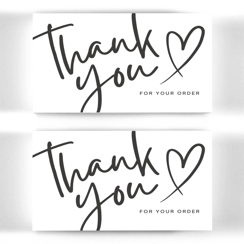 Thank You For Your Order Cards - Small Business Thank You Business Cards - Thank You Business Card Size - Logo Thank You Cards - Sample Card