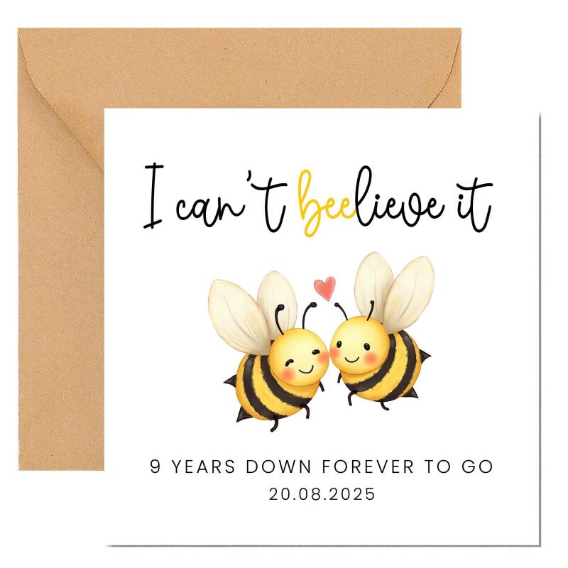 9 Year Anniversary Card For Husband, Wife 9th Anniversary Card, Happy 9th anniversary 9 year Card Funny Greeting Card wife husband