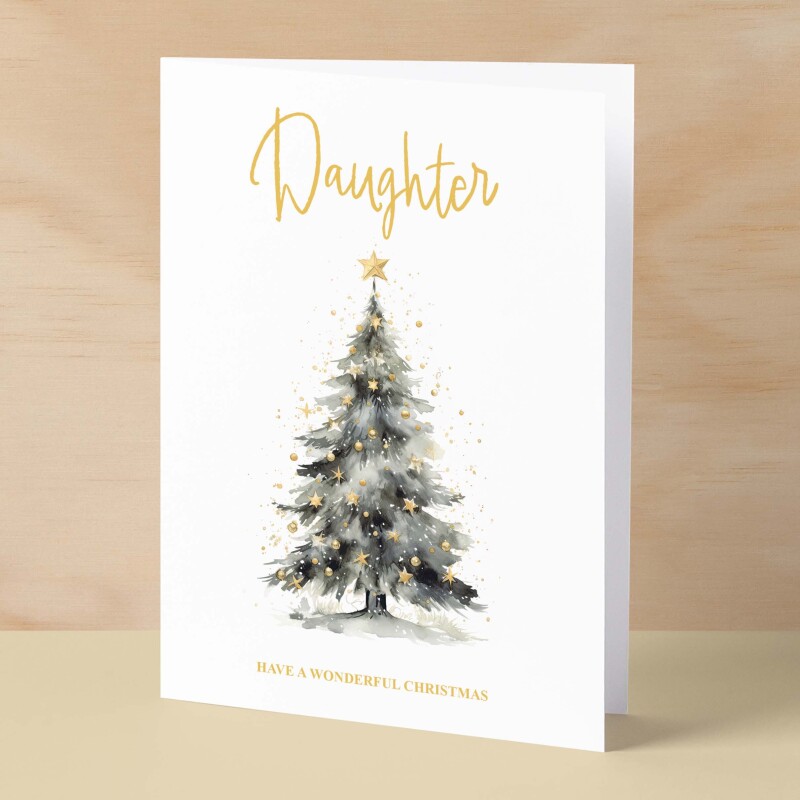 Christmas Card For Daughter Card Xmas Card for Daughter Christmas Card for Loved One Daughter Card Christmas Tree Card - Large (5x7) / Blank Message