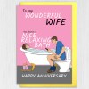 You deserve a nice relaxing bath funny wife, girlfriend, toilet humour anniversary card from husband, boyfriend (Size A6/A5/A4/Square 6x6") - A6: Single card - Girlfriend