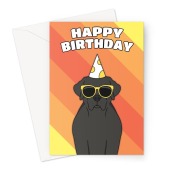 Black Labrador Dog Birthday Card