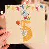 Zoo animal age 1st, 2nd, 3rd, 4th, 5th, 6th, 7th, 8th, 9th birthday card for children, boy, girl, son, daughter (Size A6/A5/A4/Square 6x6") - A6: Single card