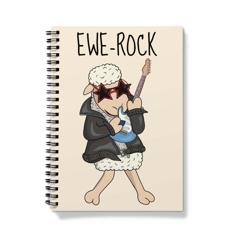 Ewe Rock - Funny Sheep Notebook - A5 - Lined