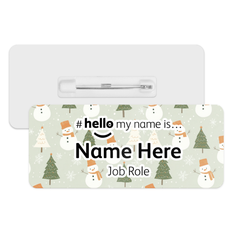 #hello my name is... Name Badge - Snowmen & Christmas Trees