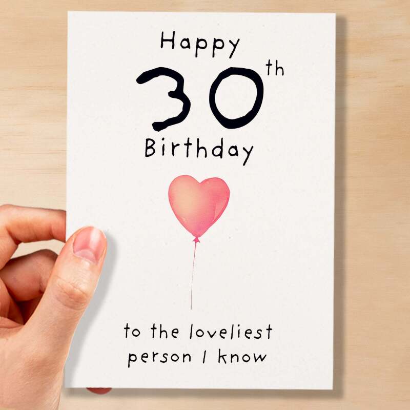 30th Birthday Card for Her Birthday Card Wife 30th Birthday Card For Sister Birthday Card 30 th Birthday Card For Friend - Small (4x6) / Blank Message