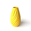 Wave Flower Vase 01 - Matte Dark Green