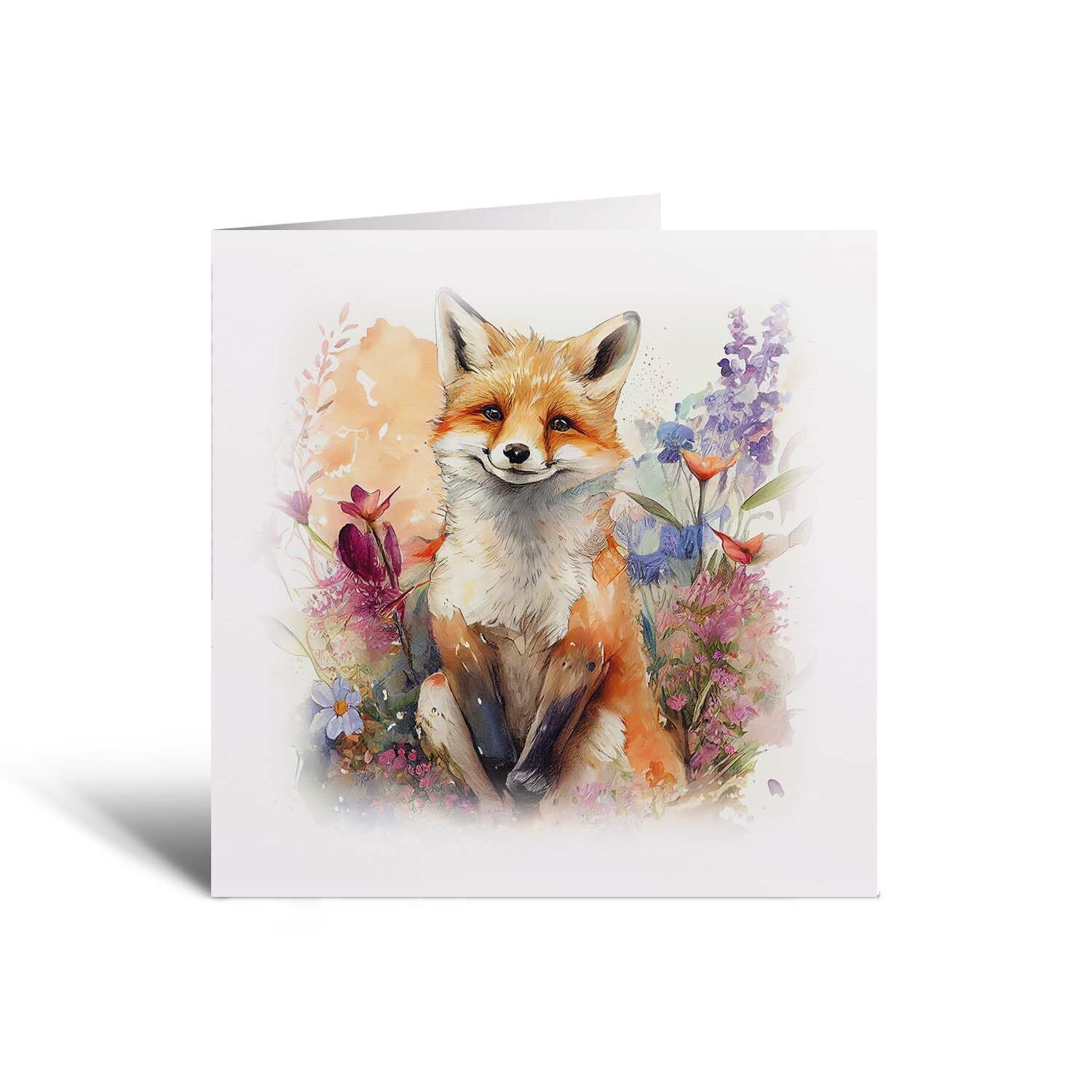 Notelet Card of a Fox For Anyone Any Occasion Card For Her or For Him Card For Birthday or Easter Card Thank You Card - Square (6x6) / Blank Message