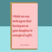 Funny Mum or Dad Birthday Card - Personalised - For Mother or Father - Pink Card - From Daughter