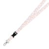 Double Breakaway Lanyard - Pink Daisy Background