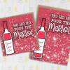 Ho ho ho, pour the merlot wine, alcohol, drinking Christmas, Holidays, Xmas, festive card for women, female (Size A6/A5/A4/Square 6x6") - A6: Single card
