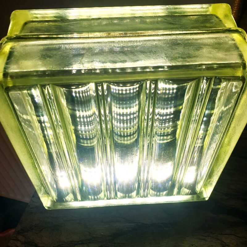 Vintage Architectural Retro Glass Block lamp