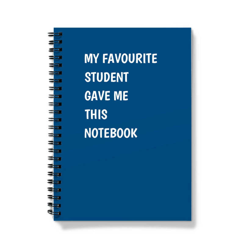 Funny Notebook - Thank You Teacher Gift - Blue - A5 - Lined