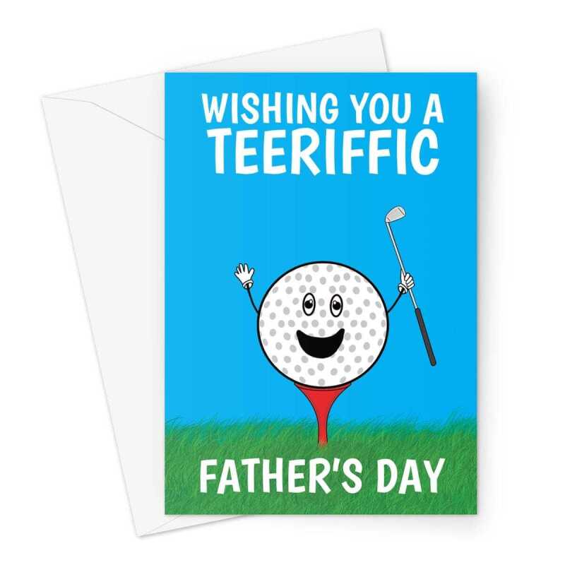 Happy Father's Day Card - Golfing Golf Ball Pun  - A5 Greetings Card - A5 Portrait - 1 Card