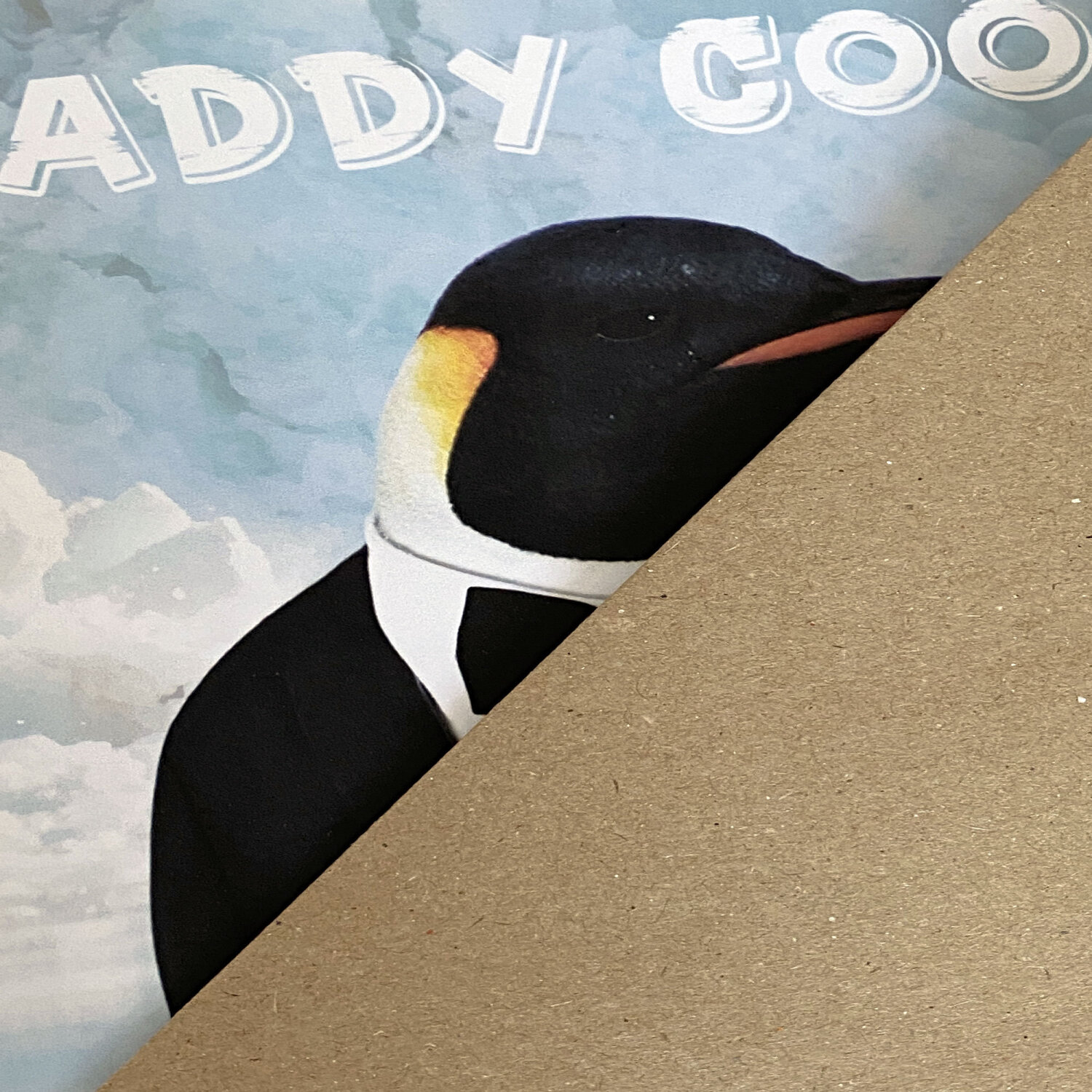 Daddy Cool funny penguin animal in clothes birthday card for dad, daddy, father, papa (Animalyser) (Size A6/A5/A4/Square 6x6") - A6: Single card